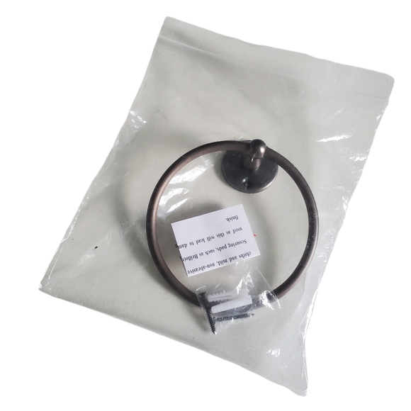 NEW Elegant Home Classic Towel Ring For Bathroom Wall Metal Oil Rubbed Bronze - Picture 2 of 9